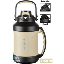 Nuvvo Tkk 1650 ml Profesyonel Kamp Matarası/çelik Termos Çift Kullanım Pipetli/rahat Içim 12/24 Yalıtım -2