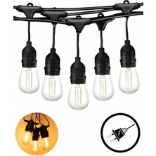 Nuvvo Forlife 5 Metre LED String Light IP65 Su Geçirmez Dış Mekan Işık Seti – 5 Adet S14 Ampul Dahil