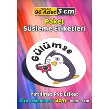 Sb Store Gülümse Penguen Ambalaj Hediye Paket Süsleme Etiketi Model 92 - 96 Adet 3cm