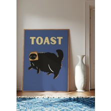 Des Vu Print Toast Kedi Posteri, Kedi Temalı Çerçevesiz Poster
