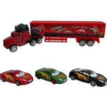 UDATOYS Cars Arabalar Taşıyıcı Tır Mack Şimşek Mcqueen Oyuncak Metal Araba Seti