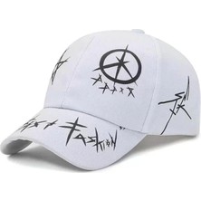 Nuvvo Trucker Şapka Unisex Metal Tokalı Ayarlanabilir Beyzbol Beyaz