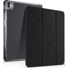 AyrStore Ipad Air 13 (2024) Kılıf Kalemlikli Mars Tablet Kılıfı - Siyah