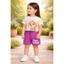 Almira Anne Bebek Kız Çocuk Paw Petrol Baskılı Kısa Kollu Şortlu Takım