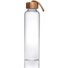 Nuvvo Bambu Kapaklı Borosilikat Cam Matara – Sızdırmaz Su Şişesi, Taşıma Ipli Suluk,buz Dolabı Için,ofis