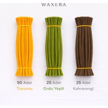 Waxera 100 Adet Renkli Şönil Seti – Turuncu Kahverengi Ordu Yeşili -Ayçiçeği Tasarımı