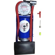 Nuvvo Bisiklet Pompası Top Şişirme Hava Ayak Pompası Basınç Göstergeli Tek Pistonlu