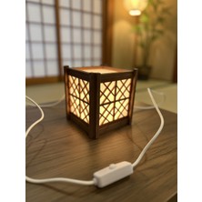 Onyx Kumiko Desenli Japon Lantern Lamba - Sıcak Işık USB Şarjlı Dekoratif Aydınlatma