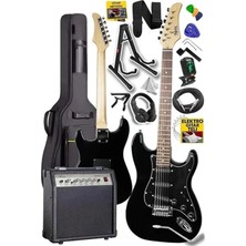 Nuvvo RPH-30BK-30AMP Elektro Gitar Seti 30 Watt Gain'li Amfi Kulaklık Full Set