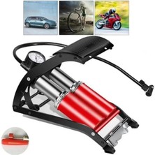 Nuvvo Çift Silindir Ayak Lastik Pompası - Araba Bisiklet Motosiklet Top Şişme Yatak