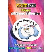 Sb Store Sonunda Kavuştuk Penguen Hediye Paket Süsleme Etiketi Model 94 - 96 Adet 3cm