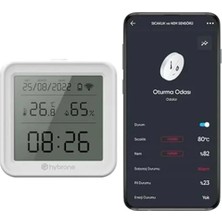 Nuvvo Akıllı Wi-Fi LCD Ekranlı Sıcaklık ve Nem Sensörü, Gerçek Zamanlı Sıcaklık ve Nem Verileri