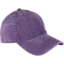 Nuvvo Arel - Mor Eskitme Kumaş Erkek Kadın Klasik Vintage Yıkanmış Pamuklu Beyzbol Şapkası, Ayarlanabilir