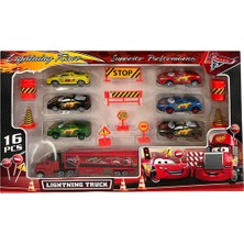 UDATOYS Cars Arabalar Mcqueen Tır Mack Trafik Kural Ikaz Işaretlerş Eğitici Öğrenme ve Metal Araba Seti