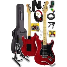 Nuvvo RPH-40RDST Profesyonel Elektro Gitar Seti Hsh Manyetik Maple Klavye Üst Kalite