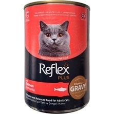 Reflex Plus Sos Içinde Et Parçacıklı Somonlu Yetişkin Konserve Kedi Maması (400 G)