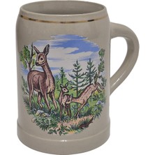 Hasyılmaz Vintage Tankart Ceylan Figürlü Alman Bira Bardağı 13,5cm