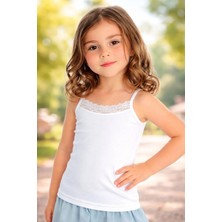 Almira Anne Bebek Kız Çocuk Askılı Atlet Beyaz 2-3 Yaş