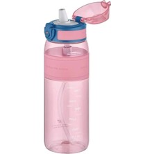 Nuvvo Fiftyfifty Pipetli(Isırılamaz) 600 ml Silikon Gövde Tritan Su Matarası