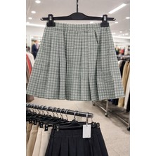 Minimom Çocuk  Ekose  Pileli Mini  Etek