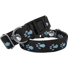 Ergün Collection Köpek Tasması Patili Dokuma 2 cm - Min: 30 cm - Max: 50 cm Siyah