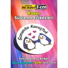 Sb Store Sonunda Kavuştuk Penguen Hediye Paket Süsleme Etiketi Model 91 - 96 Adet 3cm