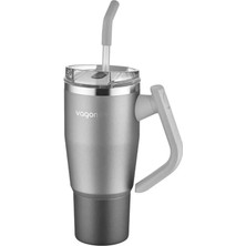 Nuvvo Rotate Handle Tumbler Cup 0.94ML/34OZ Pipetli/rahat Içim Vakumlu Paslanmaz Çelik