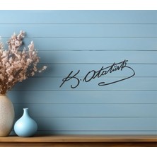 Altınuç Art Design Mustafa Kemal Atatürk Imza Duvar Dekoru Siyah Mdf Lazer Kesim  30 cm