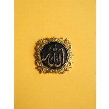 Tilekey Seramik Allah Lafzı ﷻ Yazılı Altın Çerçeveli Buzdolabı Magneti - Islami Dekoratif Magnet