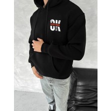 Nnstartshopping  Oversize Üç Iplik Kapşonlu Sweatshirt - Siyah