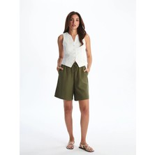 Lc Waikiki Yeni Sezon Beli Lastikli Keten Karışımlı Kadın Şort