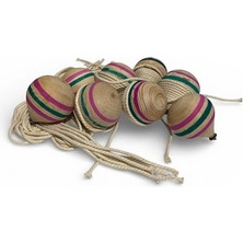 Mobilreyon 8 Adet Ahşap Topaç + 2 Şer Metre Ipiyle Birlikte Geleneksel Nostalji Oyuncak