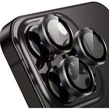 Epro iPhone 14 Pro Max Safir Kolay Uygulama Aparatlı Metal Çerçeveli Yüksek Kaliteli Kamera Lens Koruyucu