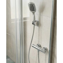Siyah Duş Başlığı Seti Spiral Hortumlu El Duşu ve Duvar Askısı Banyo Seti Midastech