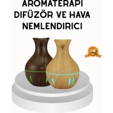Cepx Ahşap Desenli 130 ml Aromaterapi Difüzör Sessiz ve USB Bağlantılı