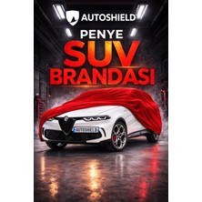 Universal Alfa Romeo Tonale Premium Penye Suv Araç Brandası Kalın Kumaş Garaj Brandası Oto Araç Koruma Örtüsü Kırmızı