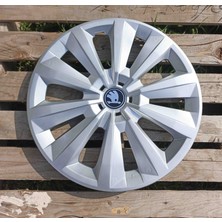 Yk Skoda Fabia / Favorit / Rapid / Octavia Uyumlu 15 Inç Jant Kapağı 4'lü Takım Amblem Hediyeli