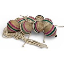 Mobilreyon 6 Adet Ahşap Topaç + 2 Şer Metre Ipiyle Birlikte Geleneksel Nostalji Oyuncak