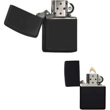 Cepx Çakmak Parlak Siyah Zippo Benzinli Çakmak Cep Boy Doldurulabilir