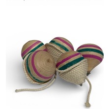 Mobilreyon 5 Adet Ahşap Topaç + 2 Şer Metre Ipiyle Birlikte Geleneksel Nostalji Oyuncak