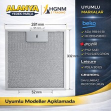 Hgnm E-Trading 330X280 mm Davlumbaz Yağ Filtresi Metal Alüminyum Beko: Ada 91844 Bı, HCI91845BXH  Arçelik: P 52 Saeı, P 54 Saes Grıon  Leisure: Pdla 90 Es  Grundig: Davlumbaz Prototıp Urun