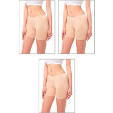 Lirona Kadın Pamuklu Likralı Diz Üstü Kısa Tayt Şort - Etek Içi Astar