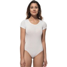 Lirona Kadın Bisiklet Yaka Kısa Kol Kançalı Body - Fit Kesim Soft Pamuk