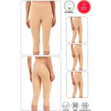 Lirona Kadın Pamuklu Likralı Diz Üstü Kısa Tayt Şort - Etek Içi Astar