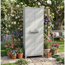 Evinizin Atölyesi 3 Raflı ve Uzun Bölmeli, Bahçe Dolabı, Balkon Dolabı, Plastik Dolap 66X36X170