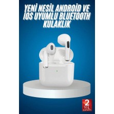 Akinco Bluetooth Kulaklık Beyaz Çağrı Cevaplama Dokunmatik Kablosuz