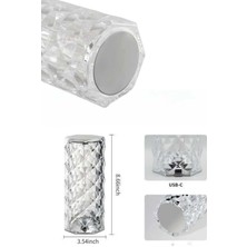 Akinco Yeni Nesil Kristal Masa Gece Lambası Dokunmatik Renk Değiştirebilen