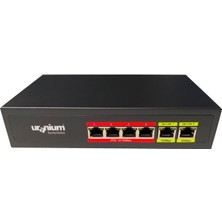 Uranium Uranıum POE-4002-48W 4 Port 10/100 + 2 Port 10/100 RJ45 Uplınk Watch-Dog Poe Swıtch(Realtek Chıpset)