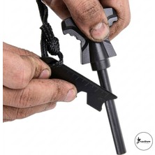 Eşya Dünyası Acil Durum Magnezyum Çubuk Çakmaktaşı - Hayatta Kalma Ateş Başlatıcı Çakmak Kiti (Düdük Hediyeli)