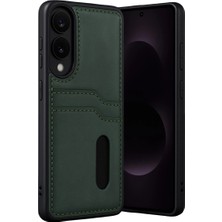 Epilons Galaxy S25 Edge Sara Kartvizitli Deri Kılıf - Koyu Yeşil